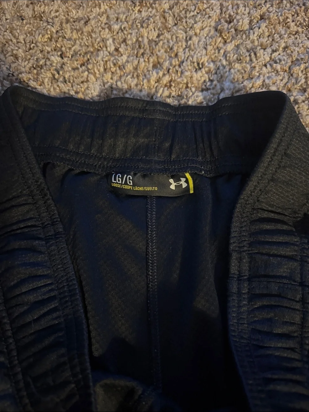 Under Armour Men’s Black Athletic Mesh Shorts with Reflective Trim